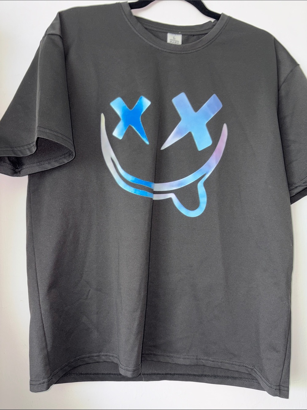 Black Graphic Smile Tee Size L